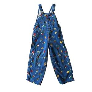 Vintage Lands’ End Corduroy Overalls – Alphabet & Numbers Print (4T)
